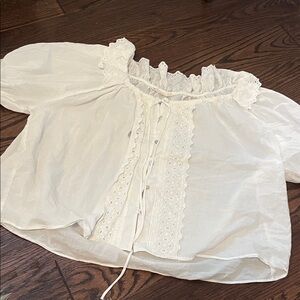 Mango Cream Lace Blouse